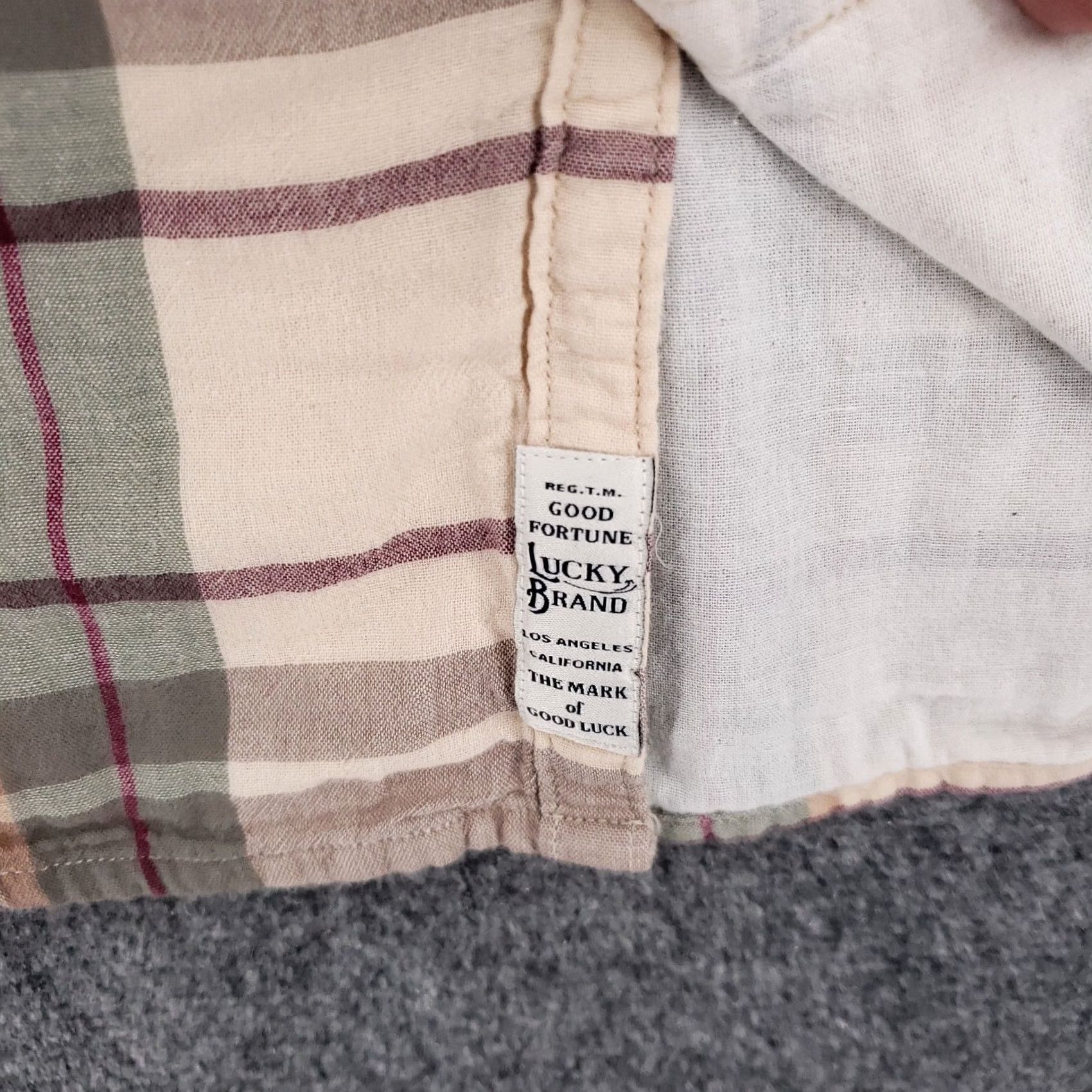 Lucky Brand Lucky Brand Shirt Mens XL Beige Button Classic Fit Long Sleeve Size US XL / EU 56 / 4 - 7 Thumbnail