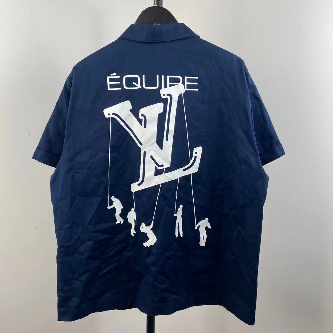 Louis Vuitton Louis Vuitton LV Navy Blue Doll Short Sleeve Shirt Nextarro Size US M / EU 48-50 / 2 - 2 Thumbnail