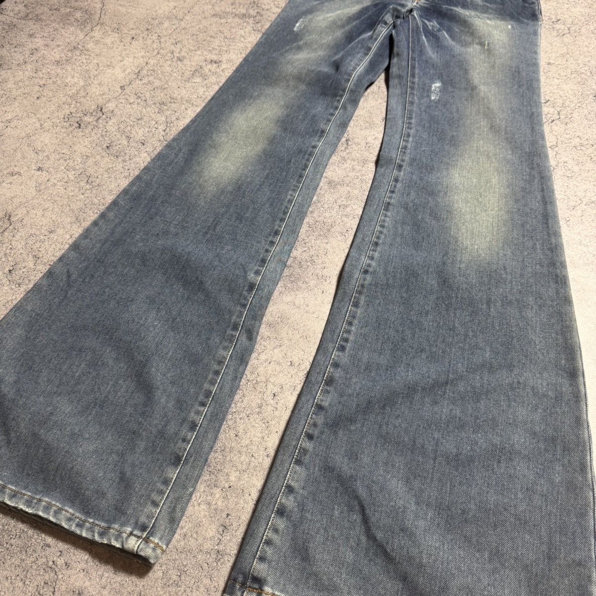 John Galliano NEW Galliano Y2K 00s Flared Jeans Size 25" / US 0 / IT 36 - 3 Thumbnail