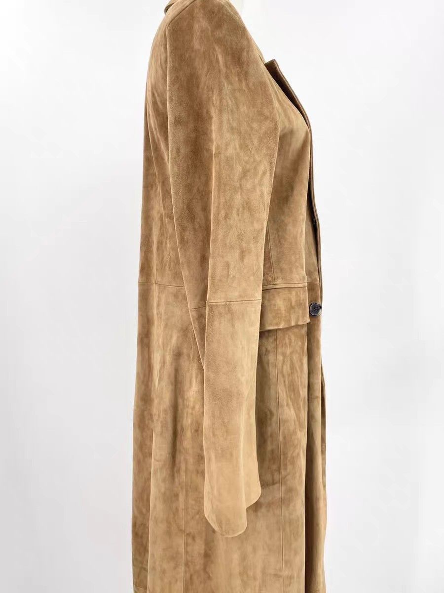 Loewe Loewe Camel Suede Double-breasted Coat, Suede Size XS / US 0-2 / IT 36-38 - 7 Thumbnail
