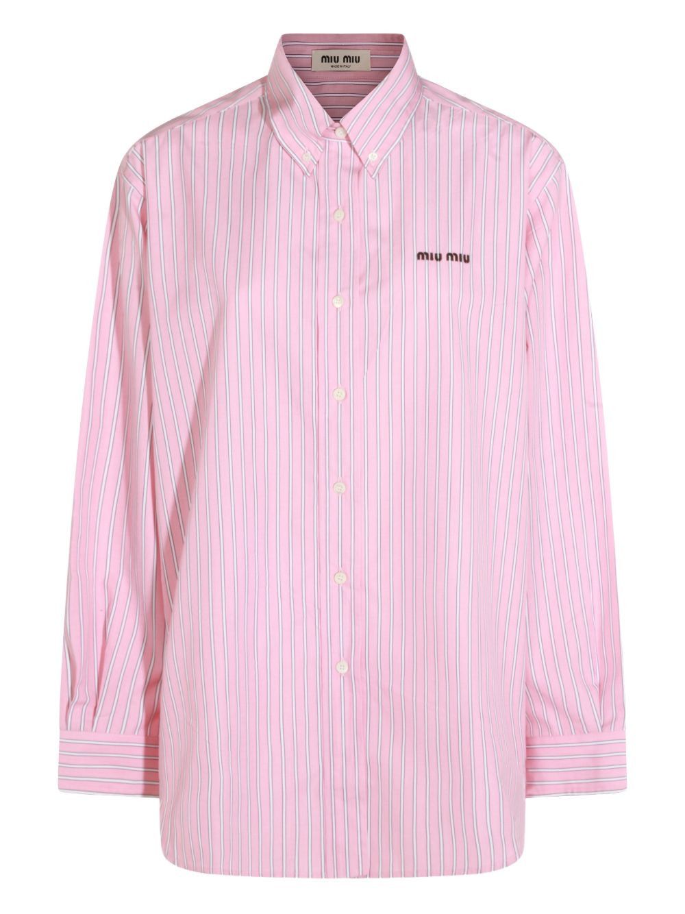 Miu Miu STRIPED COTTON SHIRT Size S / US 4 / IT 40 - 1 Thumbnail