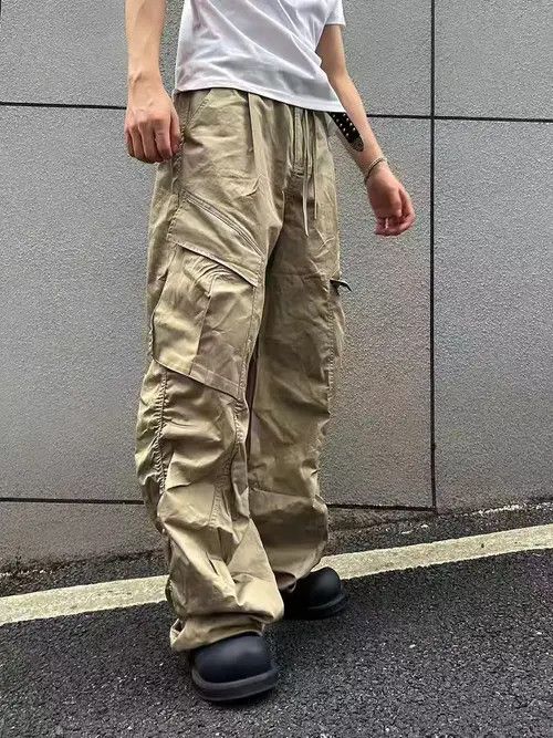VIBE Vintage Punk Hip Hop Khaki Workwear Paratrooper Casual Pants Size US 30 / EU 46 - 1 Thumbnail