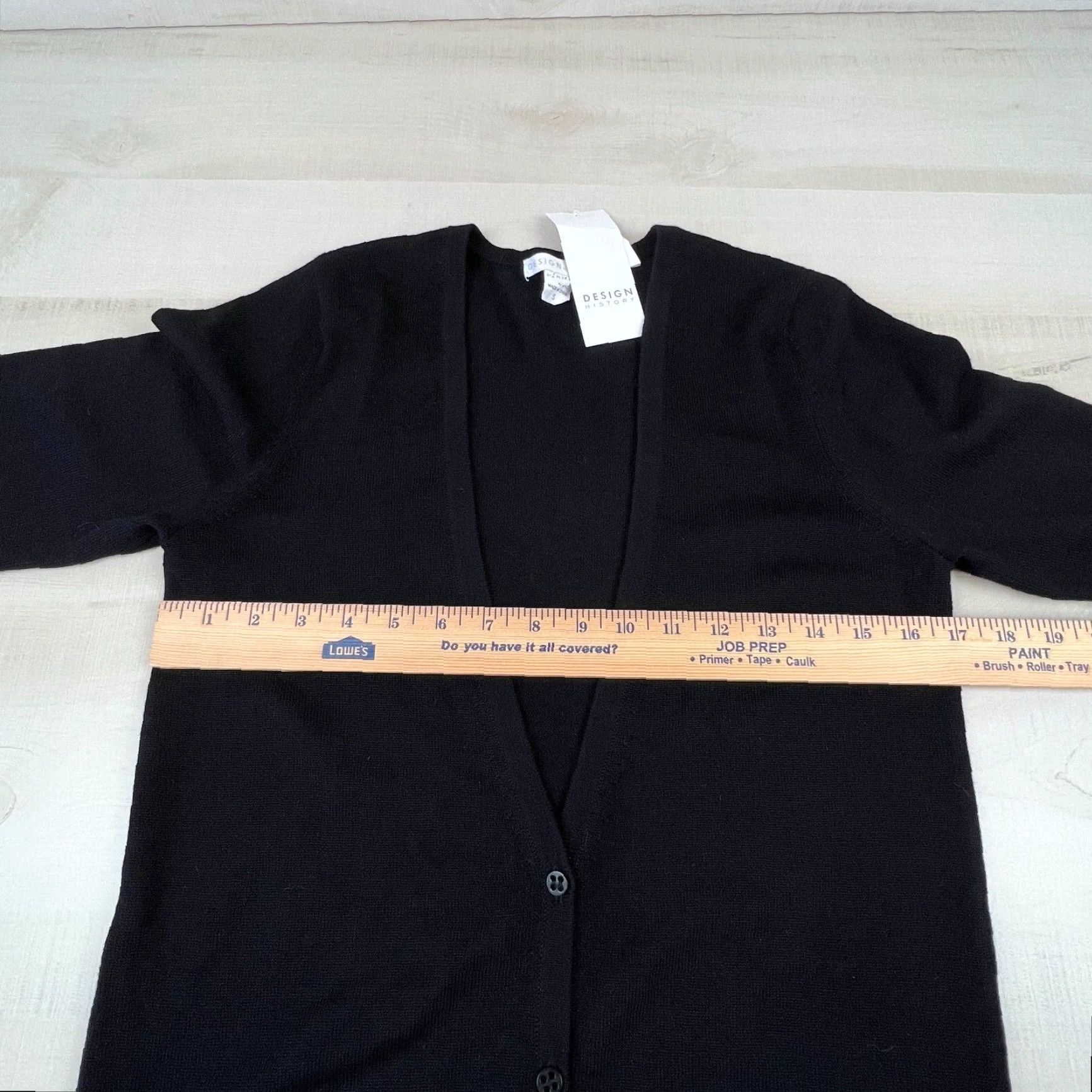 Vintage Design History Women Small Black Merino Wool V Neck Cardigan Sweater Size S / US 4 / IT 40 - 5 Thumbnail