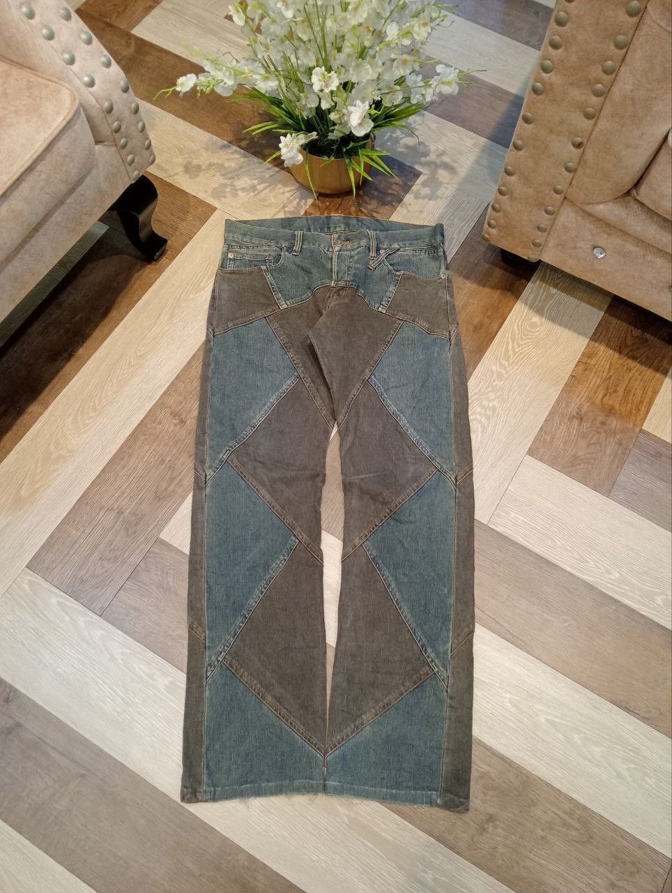 Japanese Brand JAPANESE MODERN LOVERS PATCHWORK STRETCH JEANS Size US 34 / EU 50 - 1 Thumbnail