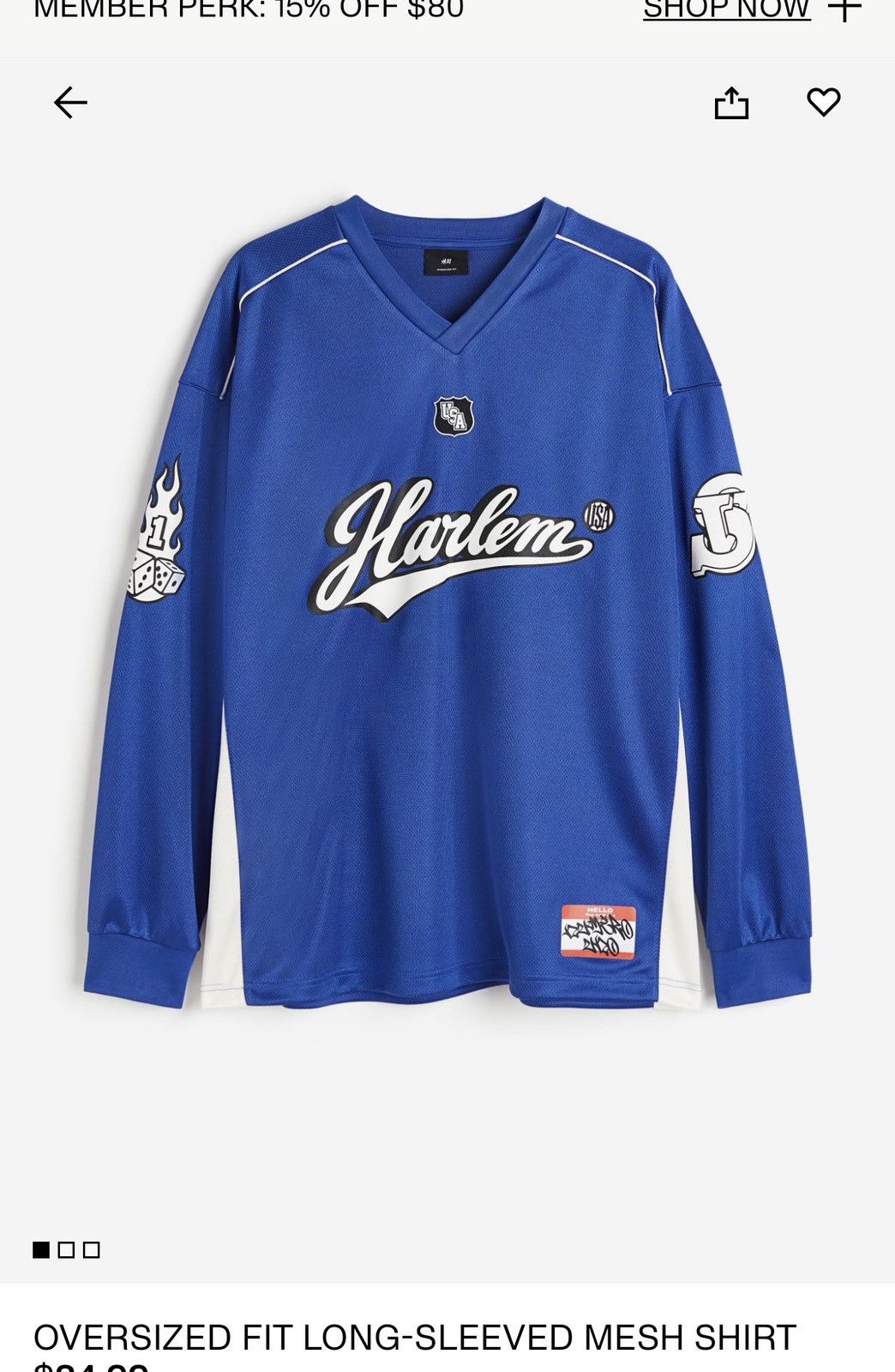 H&M Harlem Hockey Jersey Size US S / EU 44-46 / 1 - 5 Thumbnail