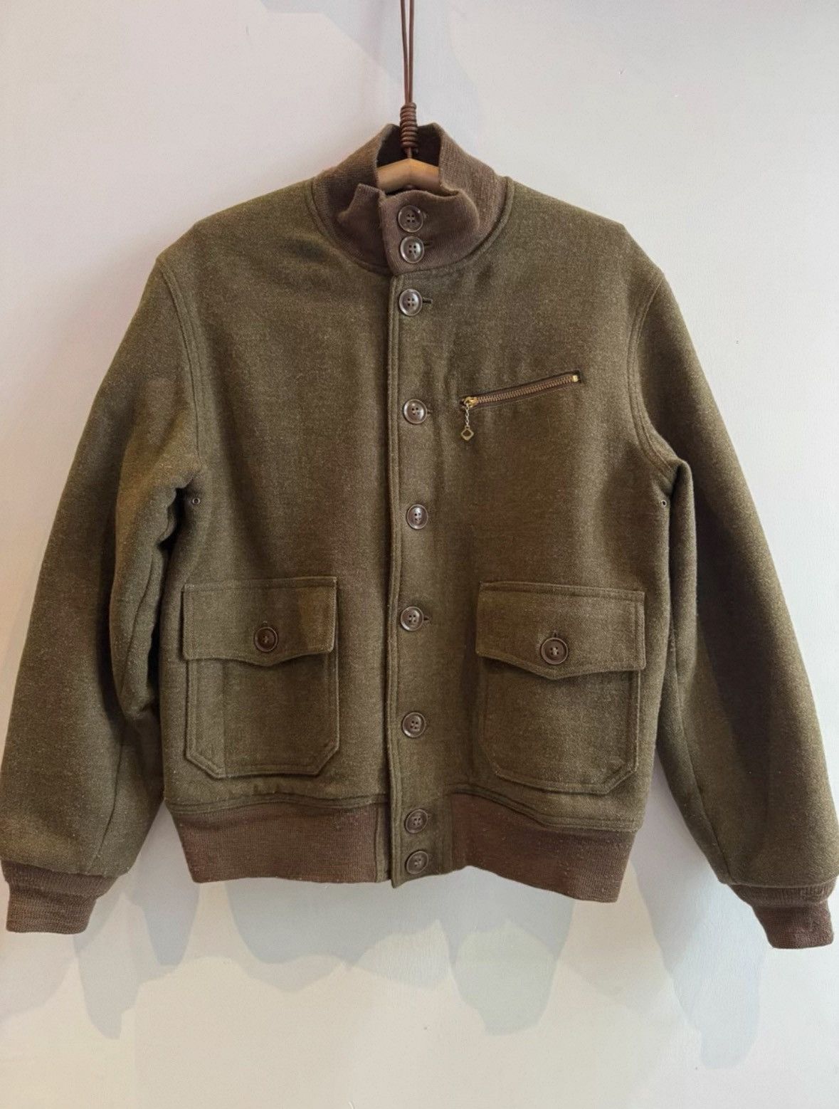 Buzz Rickson's Buzz Rickson’s A-1 Wool Pilot Bomber Jacket sz 38 MSRP $750 Size US M / EU 48-50 / 2 - 1 Thumbnail