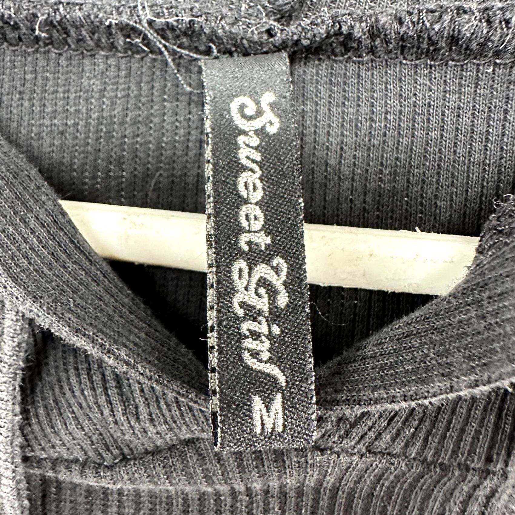 Vintage VINTAGE Sweet Girl Jacket Black M Womens Ribbed Kint Hoodie Love Venice Beach Stretch Y2K Logo Graphic Print Size M / US 6-8 / IT 42-44 - 4 Thumbnail