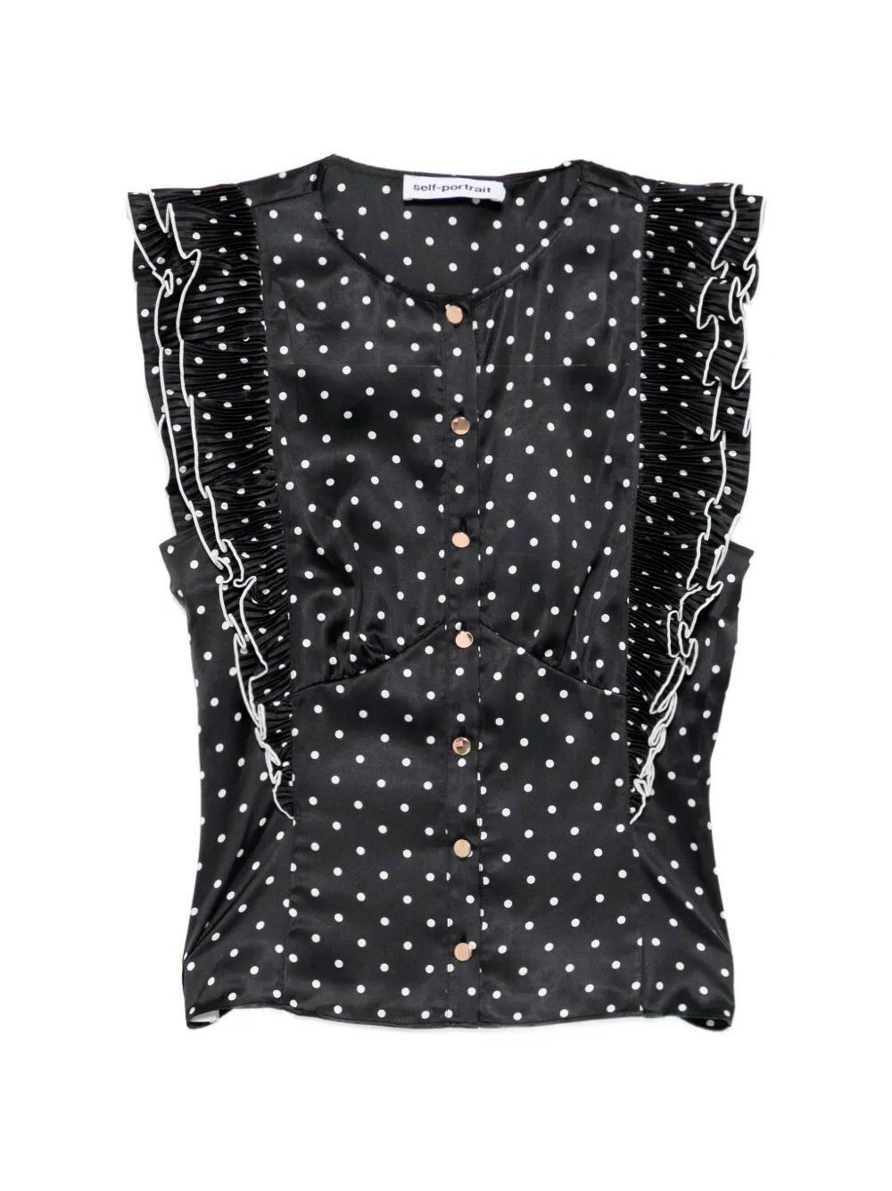 Self-Portrait Polka Dot Frill Top Size S / US 4 / IT 40 - 1 Thumbnail