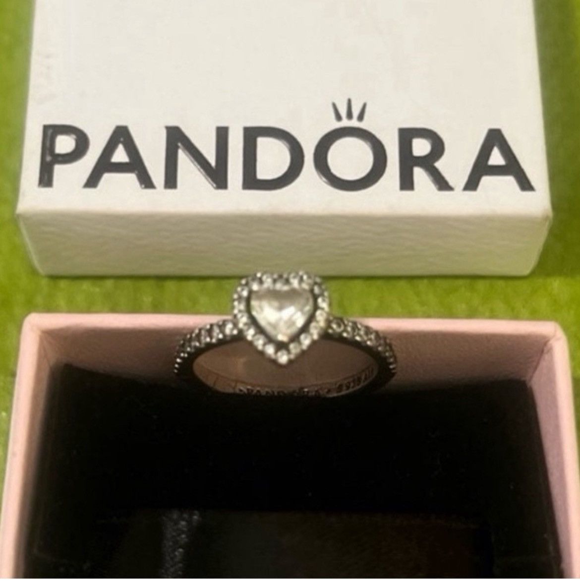 pandora PANDORA Sterling Silver Elevated Heart Ring-sz 6-New