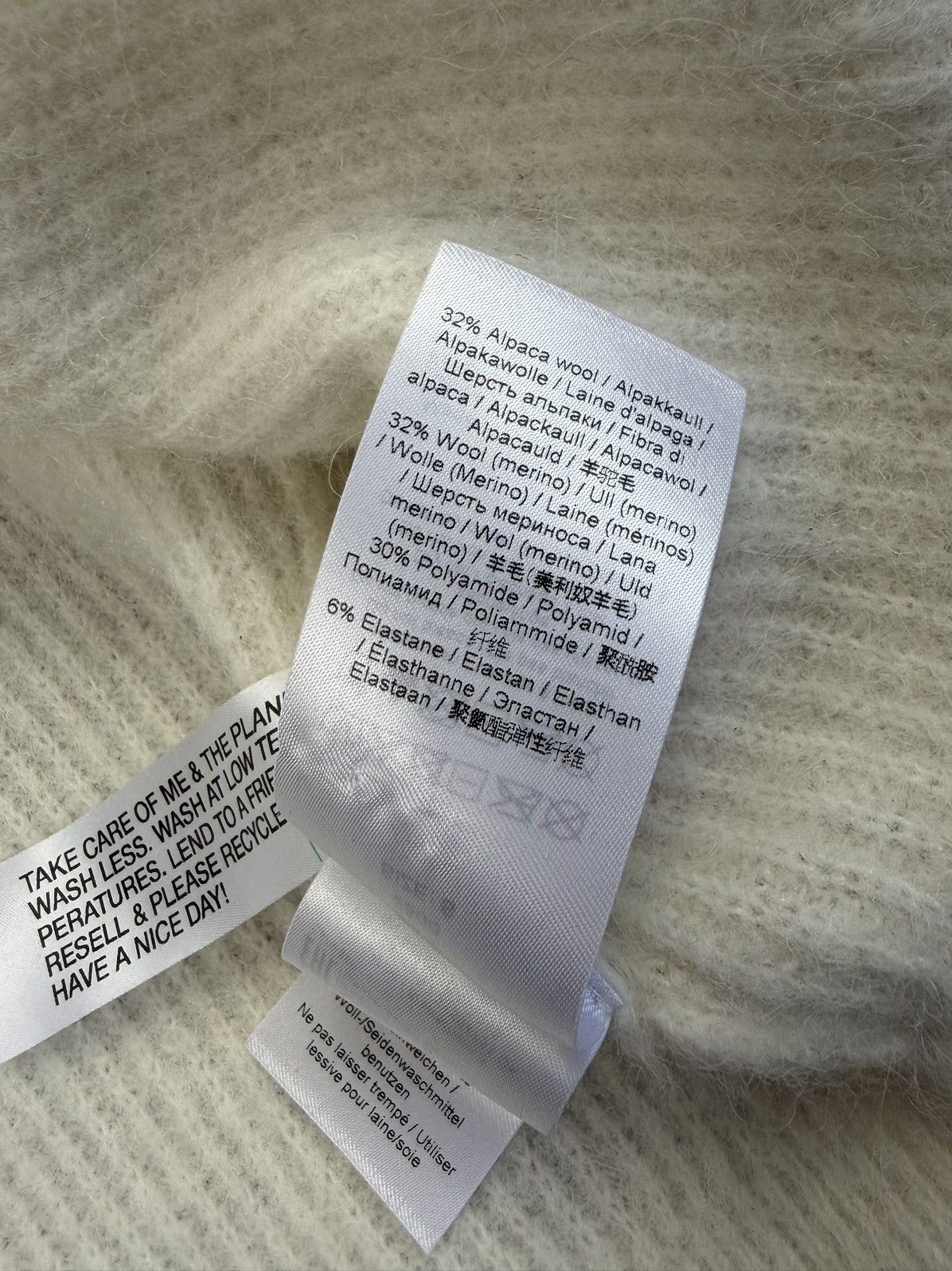Ganni GANNI Alpaca Wool Knit Cardigan Cream Sweater Designer Size S / US 4 / IT 40 - 16 Thumbnail