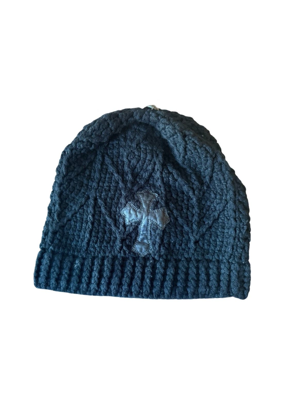 Chrome Hearts Leather cross patch cashmere beanie Size ONE SIZE - 1 Thumbnail