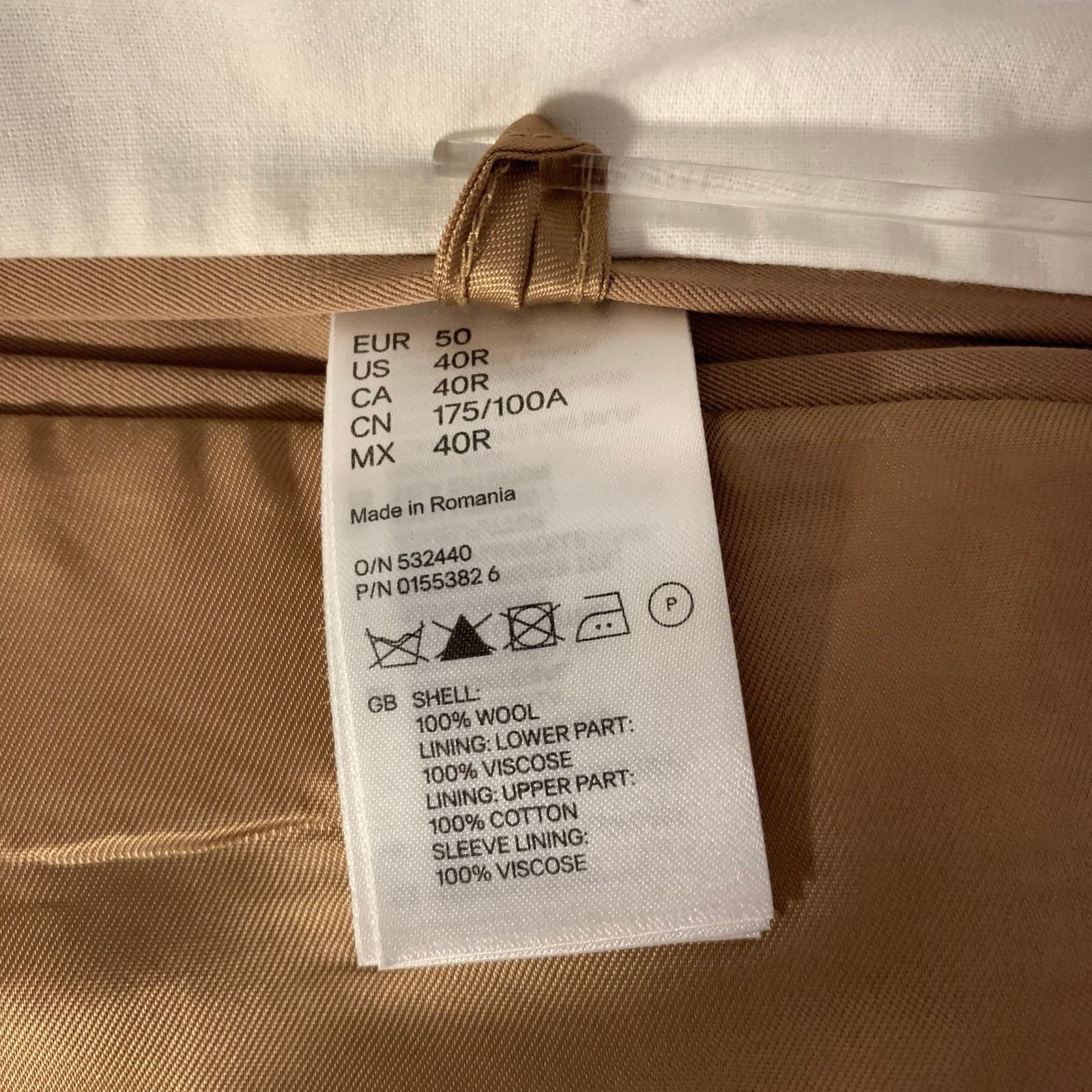 H&M H & M MARGIELA Size 40 Camel Wool Notch Lapel Suit Size 40R - 8 Thumbnail