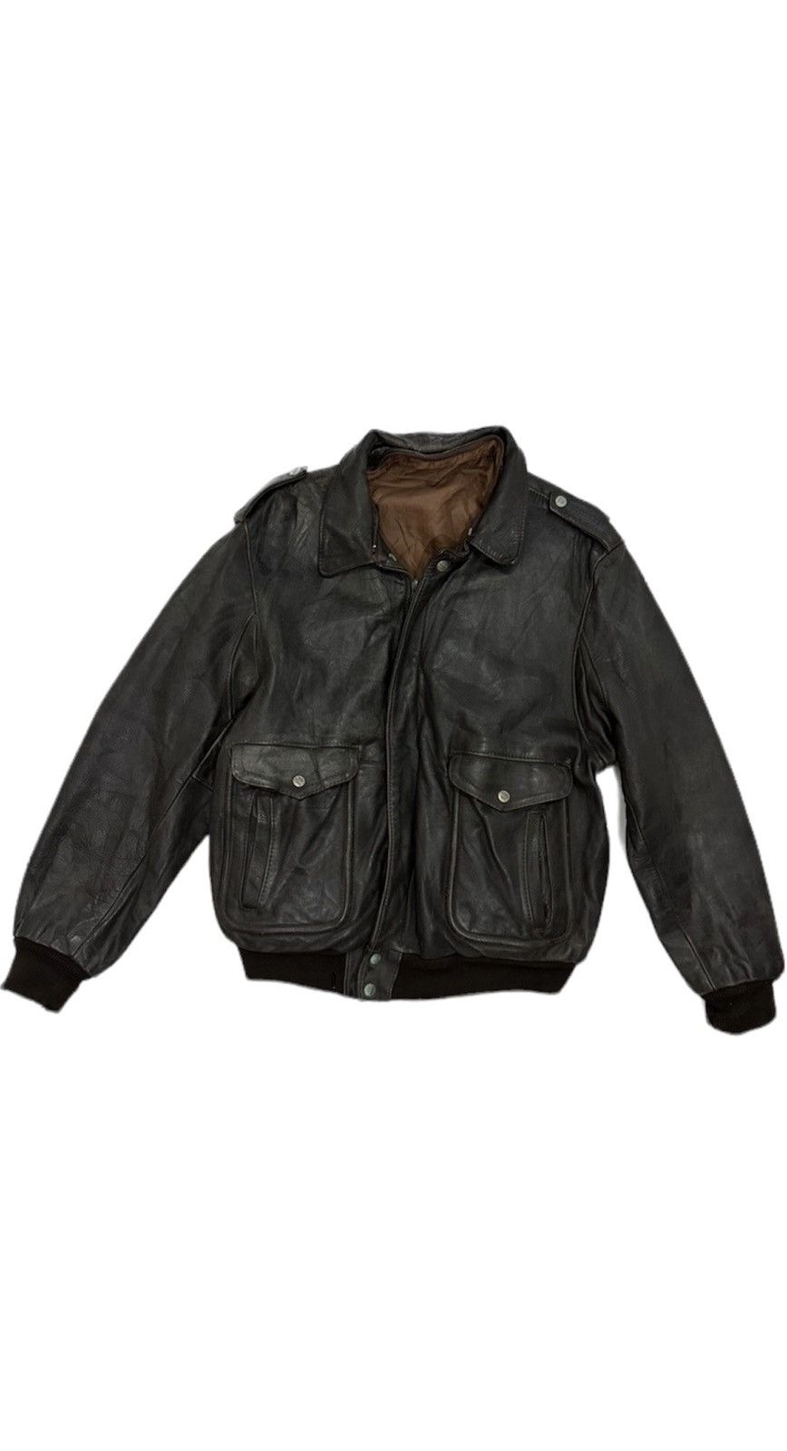 Vintage VTG Giorgio Paris Leather Jacket Size US L / EU 52-54 / 3 - 1 Thumbnail
