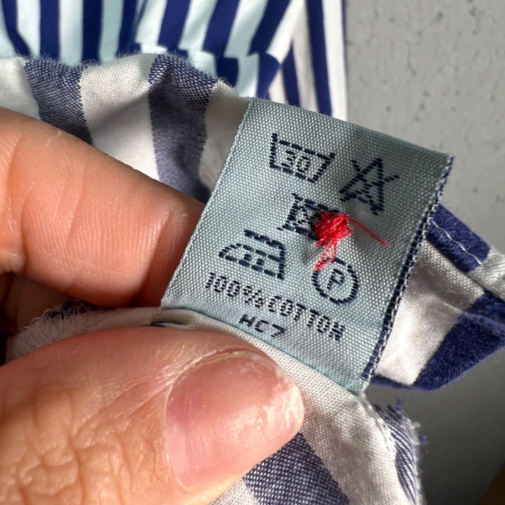 Vintage Hawes & Curtis Shirt Blue White Striped Button-Up Long Sleeve Women's 12 UK Cotton Casual Vintage: No Size XL / US 12-14 / IT 48-50 - 4 Thumbnail