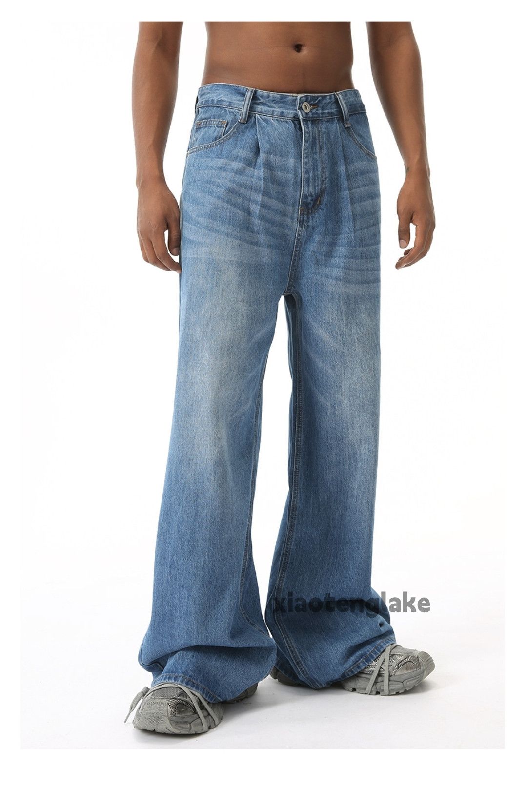 Jean × Vintage Unisex washed faded utility hiphop loose baggy jeans Size US 32 / EU 48 - 5 Thumbnail