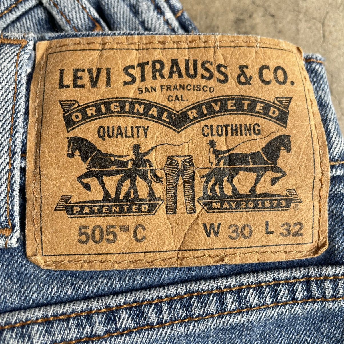Levi's Vintage Clothing 🔥Vintage Levis 505 Orange Tab Ripped Distress Denim Jeans Size US 30 / EU 46 - 15 Thumbnail