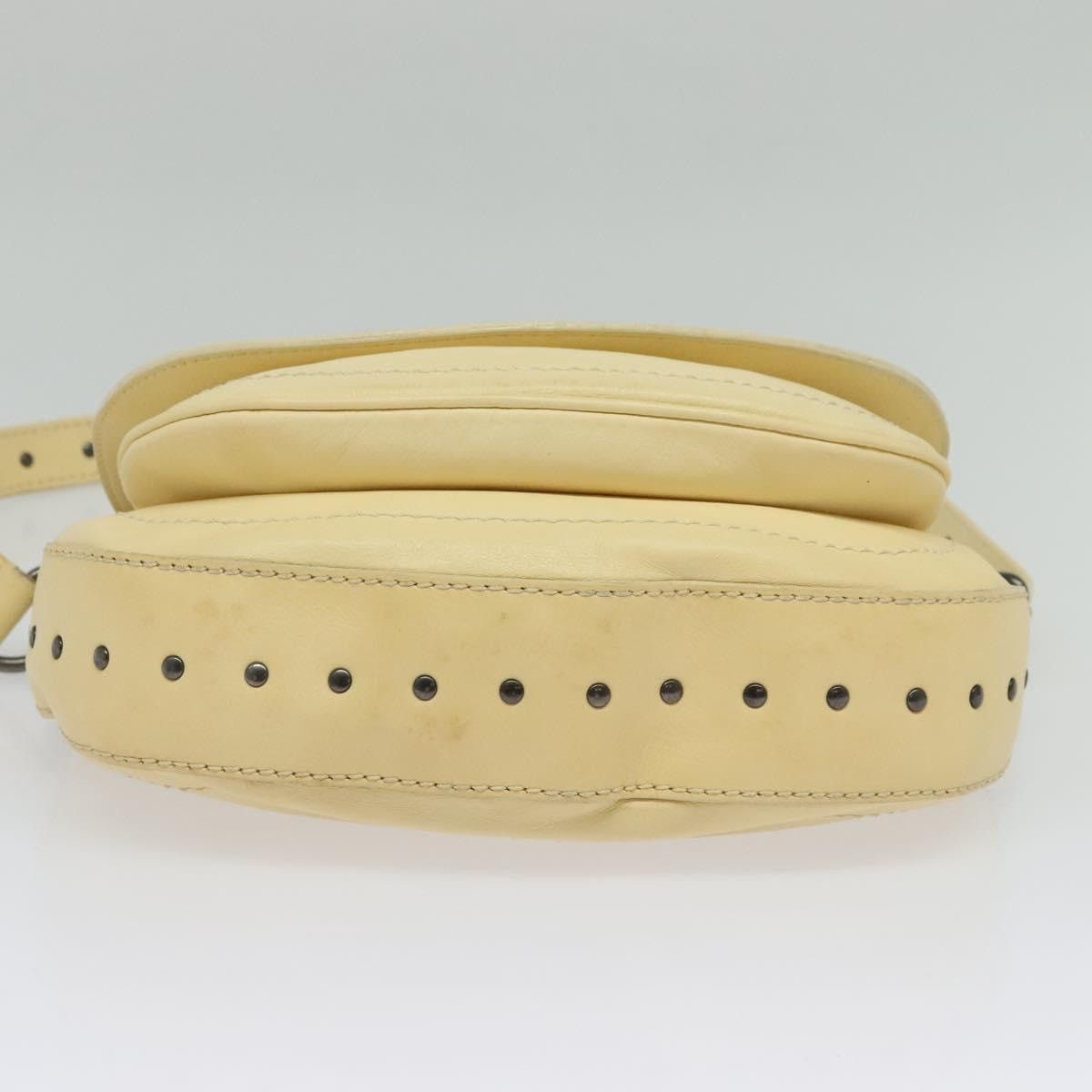 Celine CELINE Studs Shoulder Bag Leather Cream Size ONE SIZE - 9 Thumbnail
