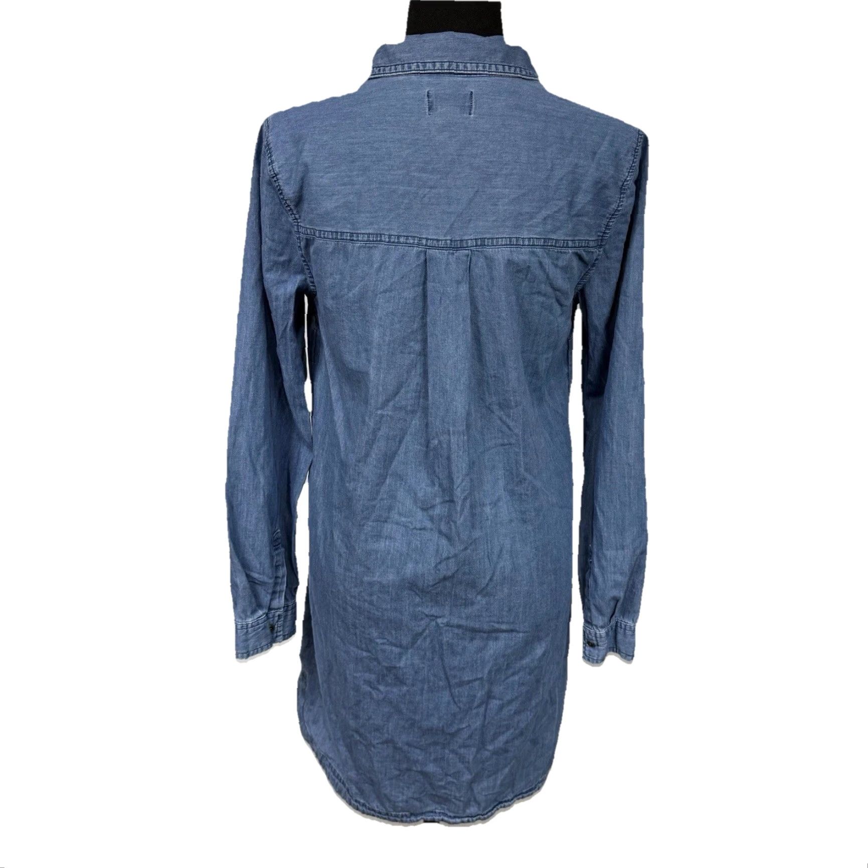 Old Navy Old Navy Dress Womens Size M Blue Long Sleeve Chambray Pullover Shirt Shift Chambray Size M / US 6-8 / IT 42-44 - 2 Thumbnail