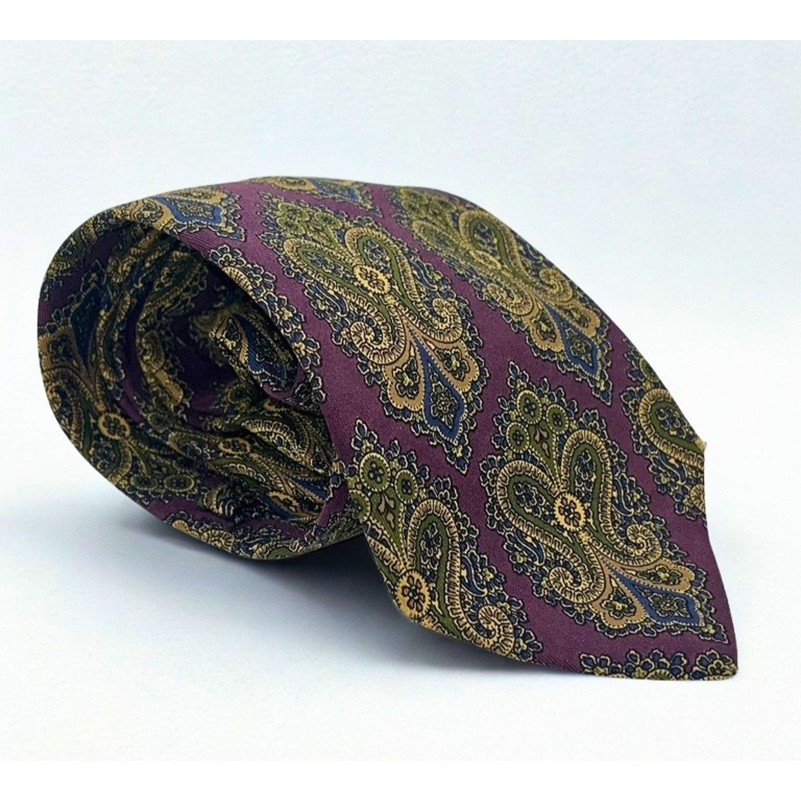 Coach Coach Silk Tie Purple Gold Paisley Floral Italy Luxury Size ONE SIZE - 3 Thumbnail