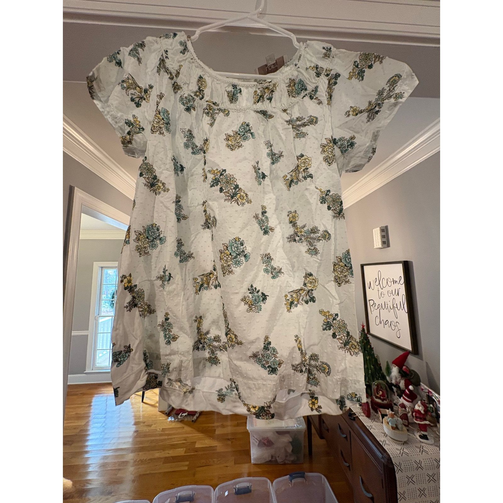 Loft LOFT XS Floral Short Sleeve Blouse White Blue Yellow Size XS / US 0-2 / IT 36-38 - 2 Thumbnail