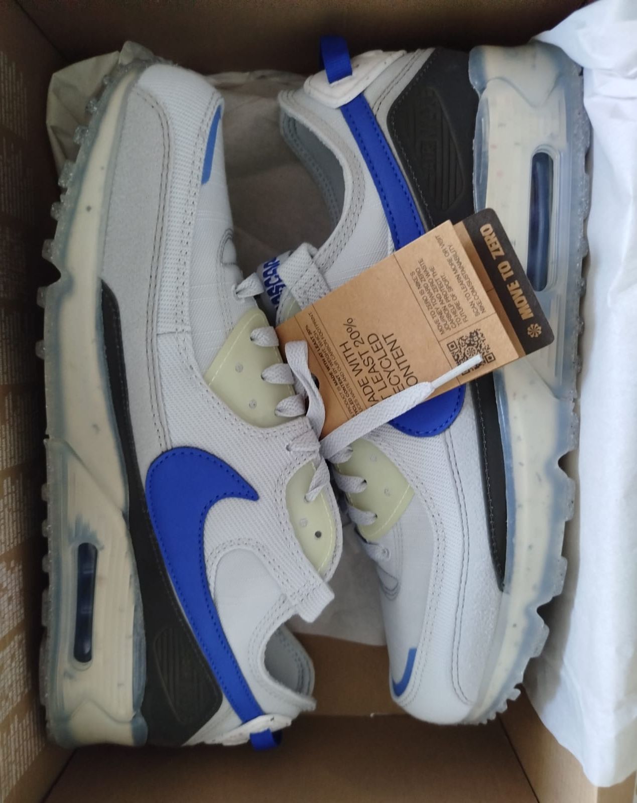 Nike Nike Air Max Terrascape 90 Pure Platinum Hyper Royal Size US 11.5 / EU 44-45 - 1 Thumbnail