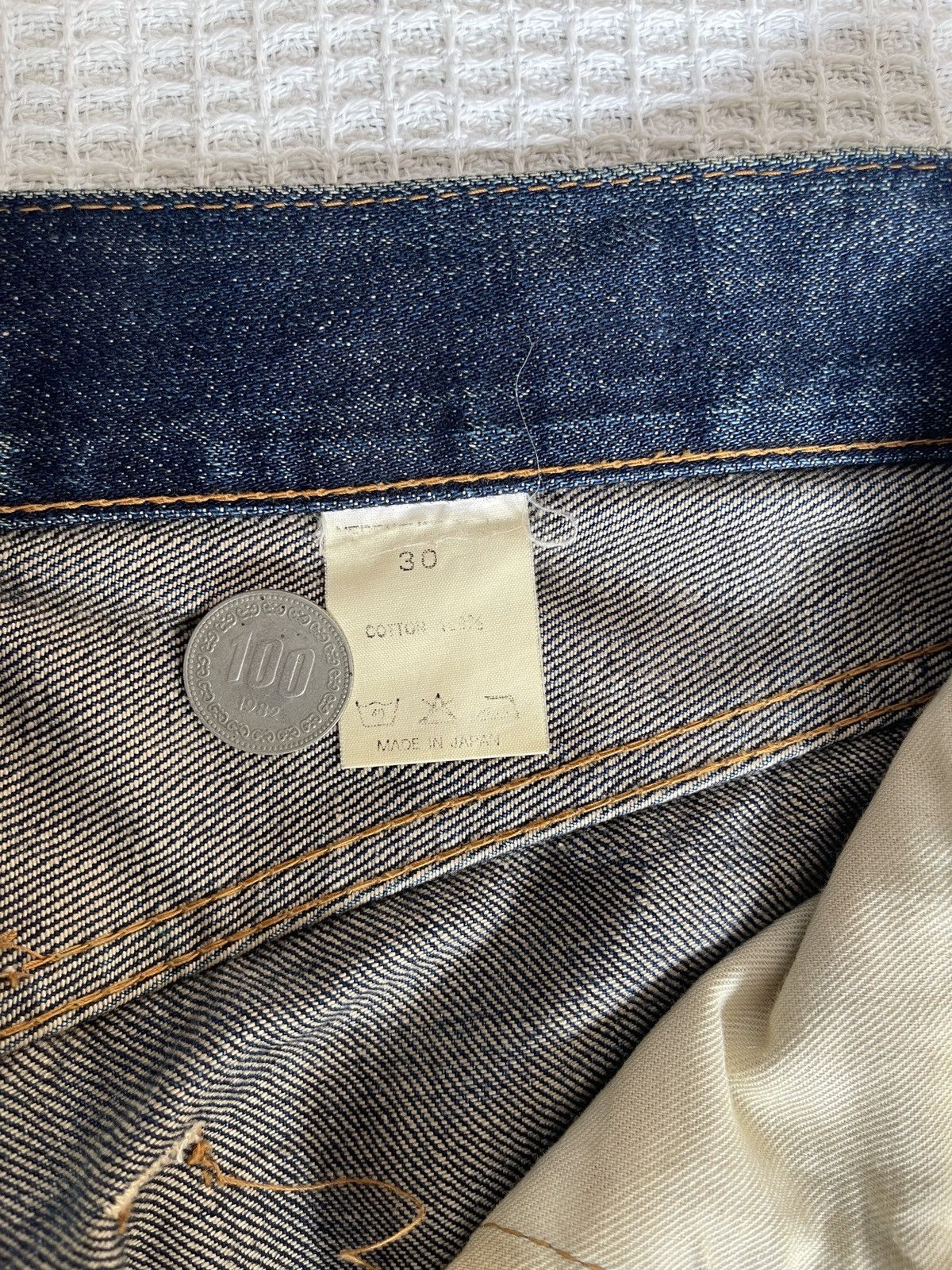 Nepenthes VINTAGE90s🔥HOGGS NEPENTHES NEEDLES🔥Thrashed Selvedge Jeans Size US 32 / EU 48 - 16 Thumbnail