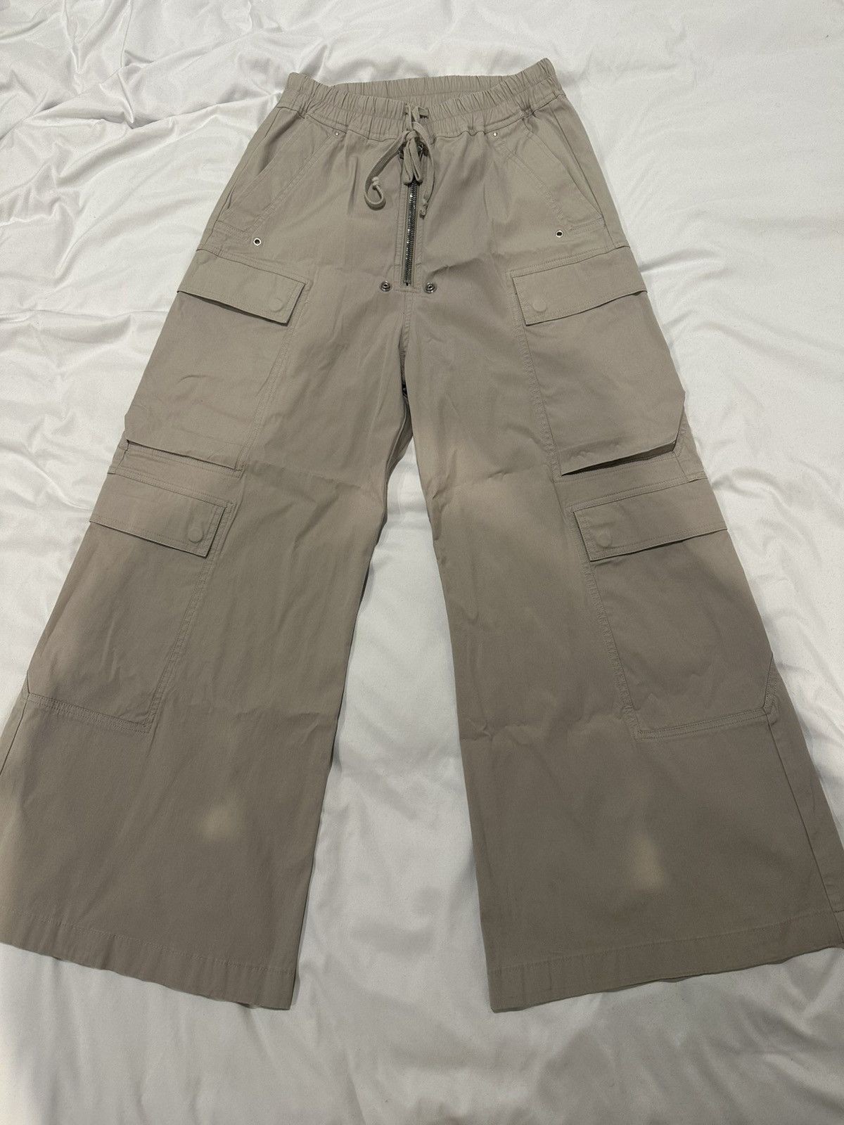 Rick Owens RICK OWENS Wide Leg Cargobela Pants Beige Size US 34 / EU 50 - 1 Thumbnail