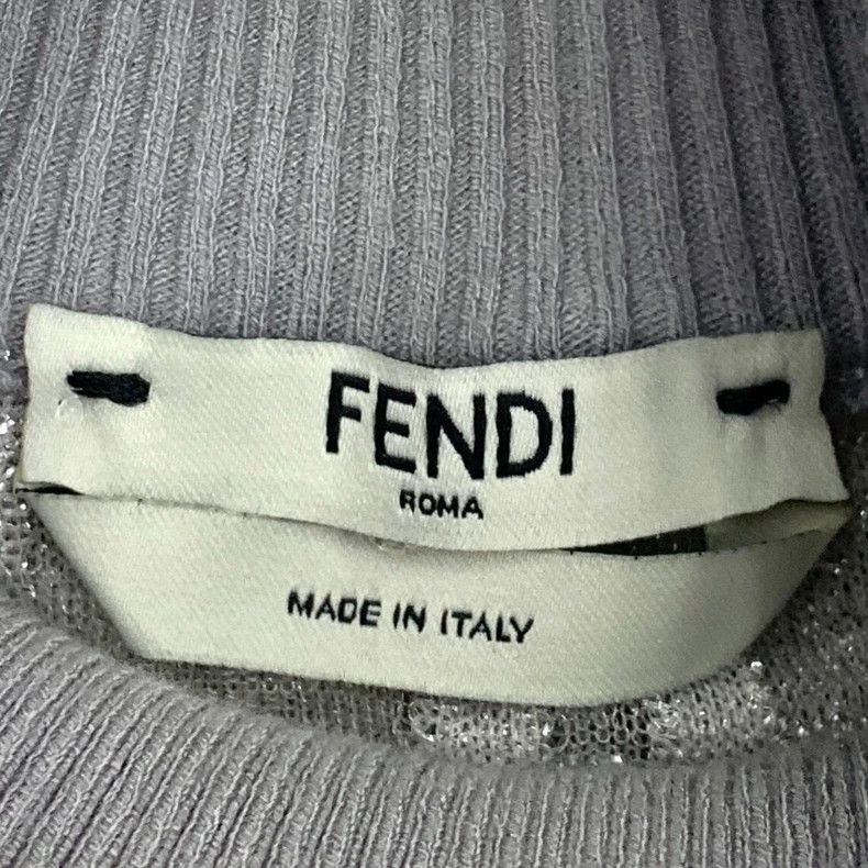 Fendi Fendi Grey Logo Long Sleeve Knit Sweater Size US M / EU 48-50 / 2 - 6 Thumbnail