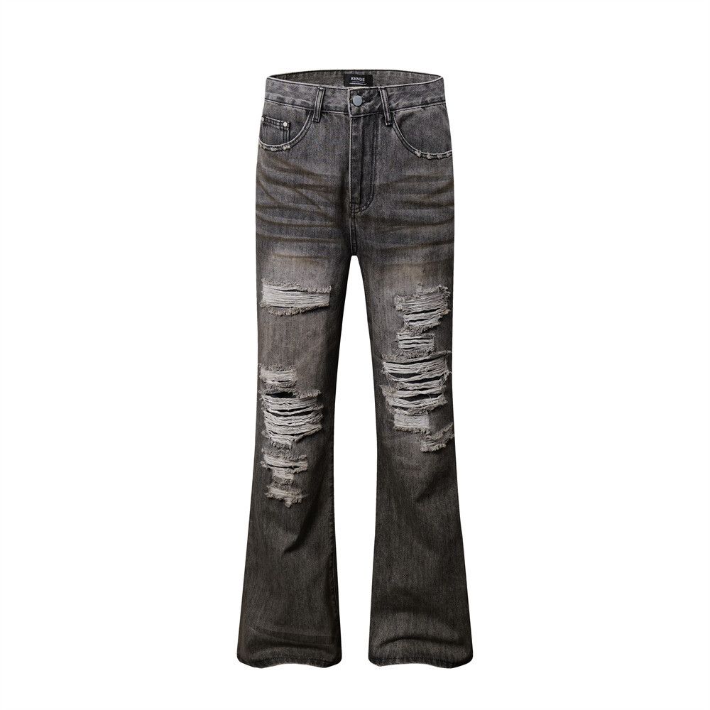Japanese Brand Men's washed distressed heavy duty flared jeans Size US 32 / EU 48 - 1 Thumbnail