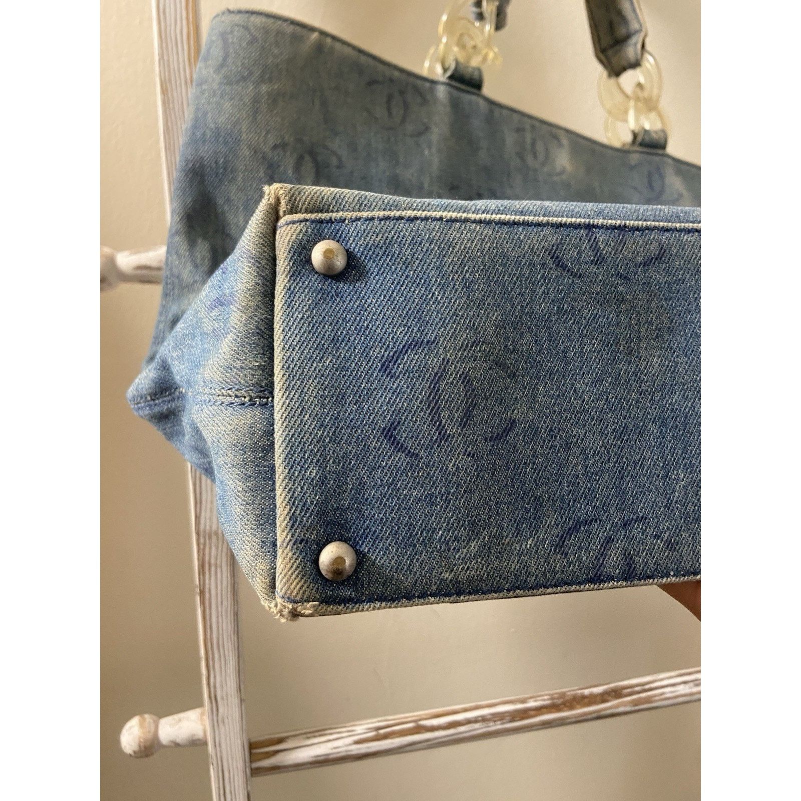 Chanel Chanel ‘02 cruise line large denim blue hand tote bag Size ONE SIZE - 6 Thumbnail