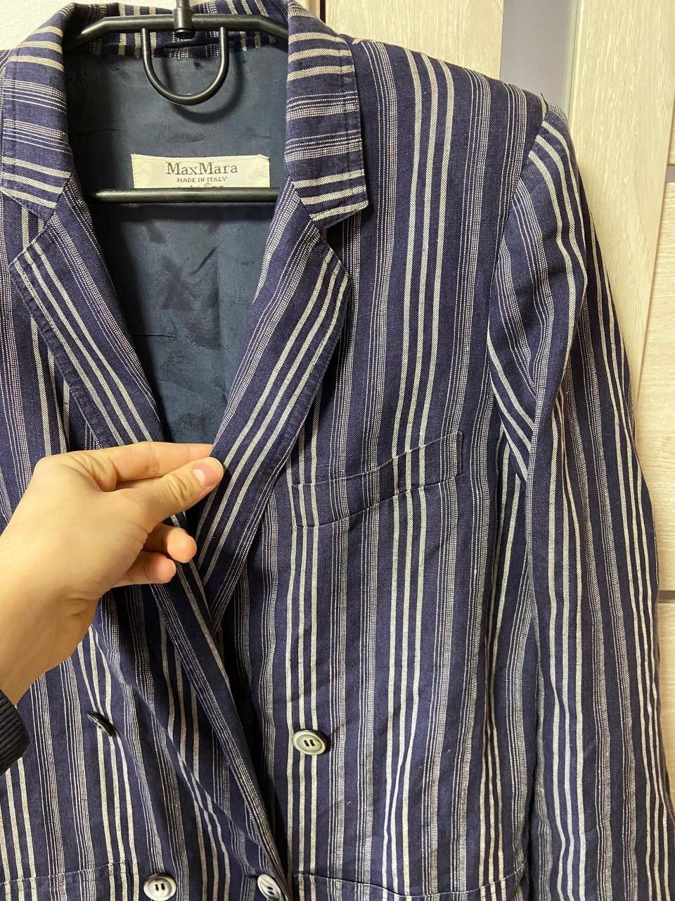 Max Mara Max Mara Vintage Pura Lino Striped Women's Blizer Size UK 12 Size M / US 6-8 / IT 42-44 - 2 Thumbnail