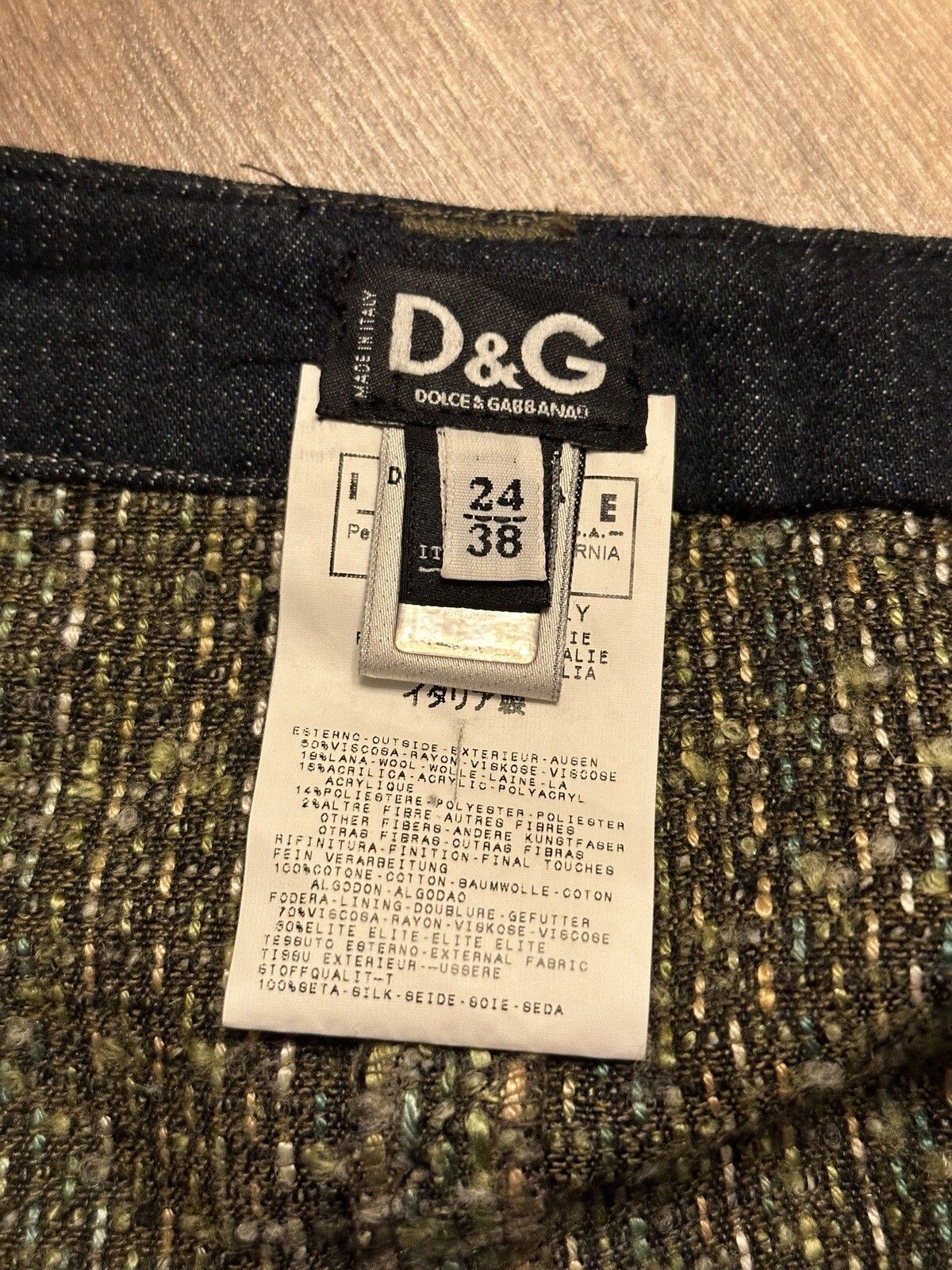 Dolce & Gabbana Vintage D&G Dolce&Gabbana Knit Mini Skirt y2k Viscose Tweed Size 26" / US 2 / IT 38 - 13 Thumbnail