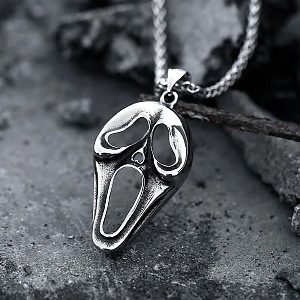 Vintage Vintage Mask Skull Pendant Necklace Size ONE SIZE - 1 Thumbnail