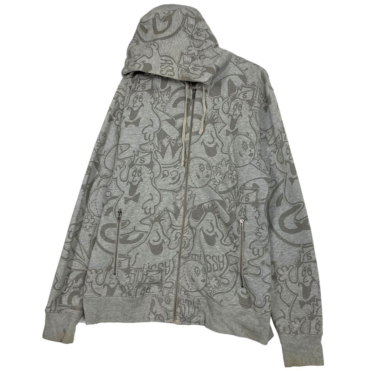 Stussy 💥STUSSY CLOWN CARTOON OVERPRINTS HOODIE Size US L / EU 52-54 / 3 - 2 Thumbnail