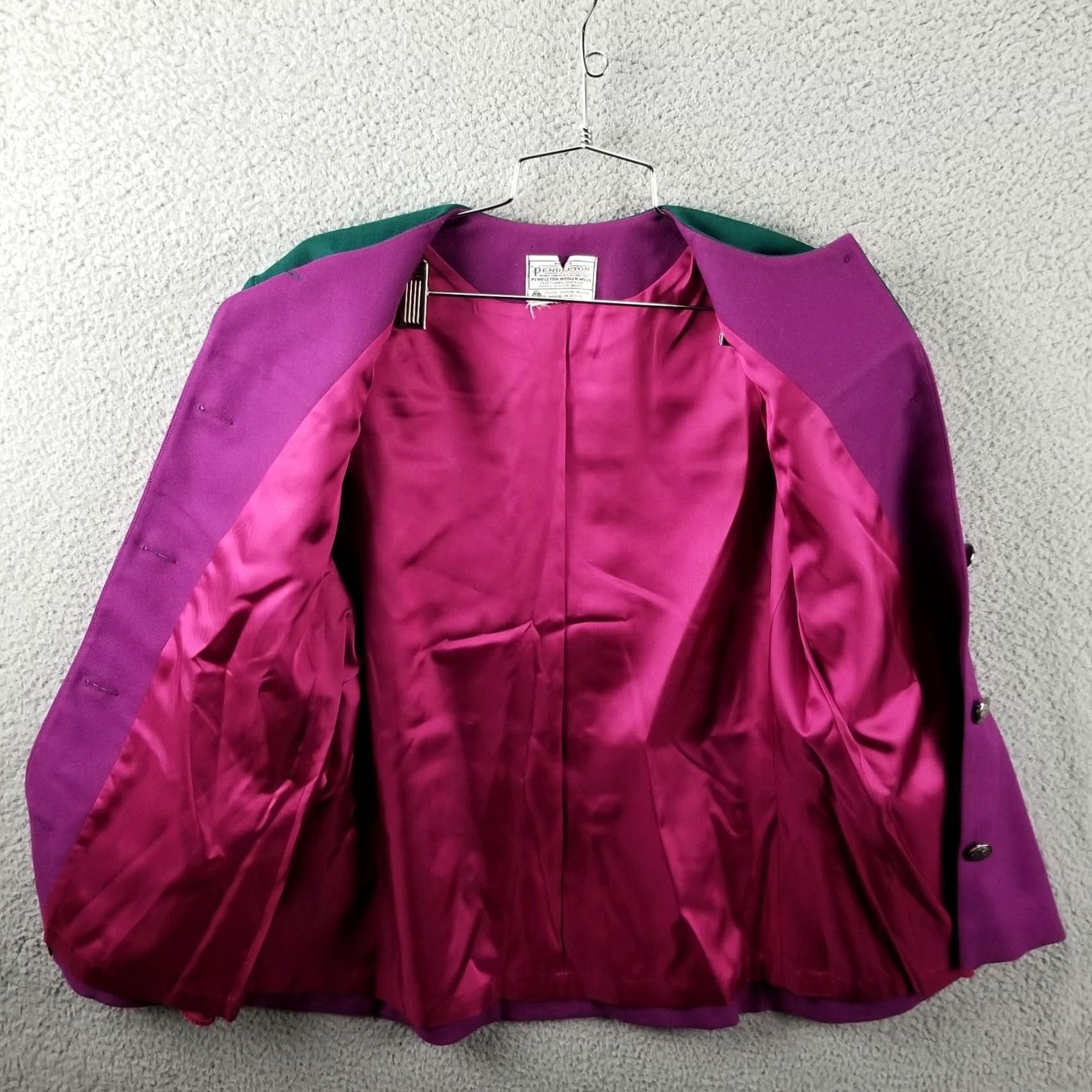 Pendleton Pendleton Wool Blazer Jacket Women 4 Vintage 1950s Pink Green VTG 17X26 Mens Womens Girls Boys Size S / US 4 / IT 40 - 6 Thumbnail