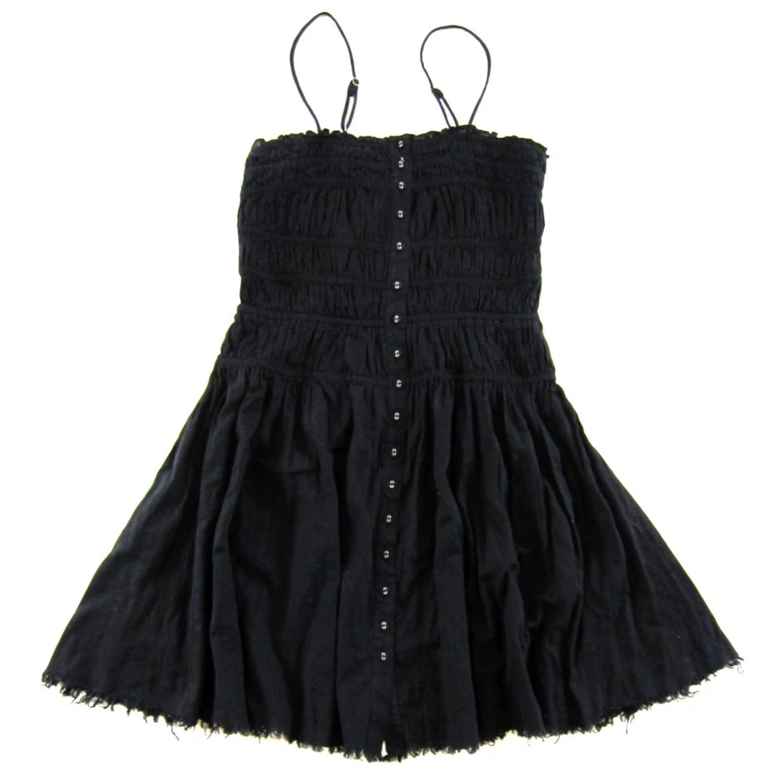 Vintage Rita Ora Primark Sun Dress XS Black NWT Button Down Stretch Spaghetti Strap Size XS / US 0-2 / IT 36-38 - 2 Thumbnail