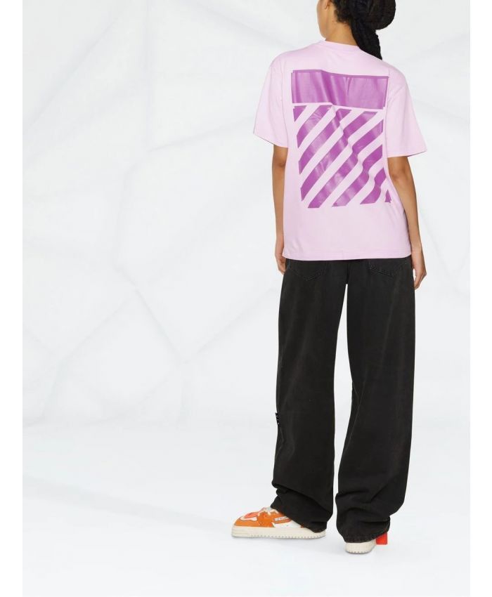 Off-White o1gr1nt1124 Diag Regular T-Shirt in Pink Size XS / US 0-2 / IT 36-38 - 3 Thumbnail