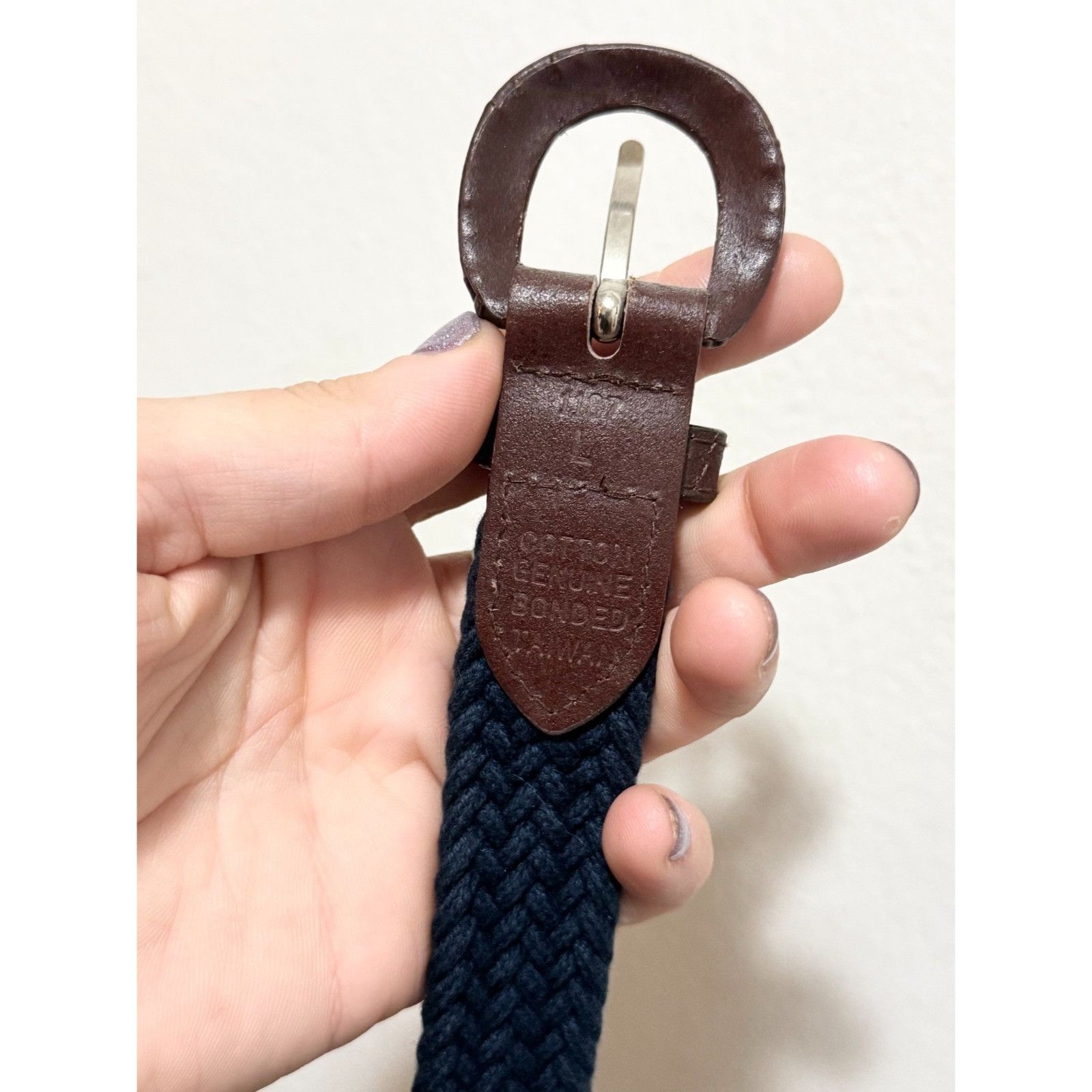 Vintage Vintage cotton blue woven leather belt size L Size ONE SIZE - 5 Thumbnail