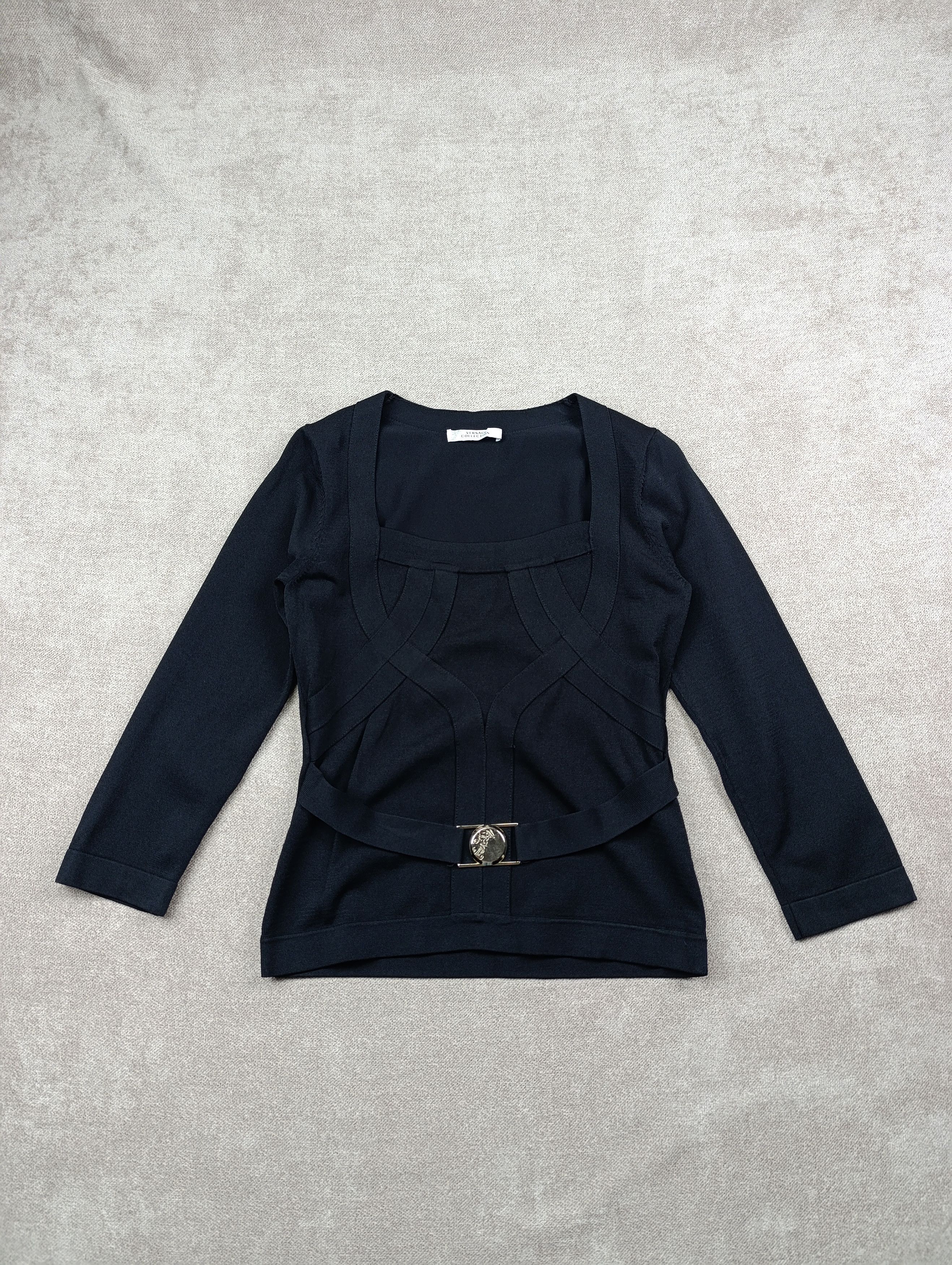 Versace VERSACE GIANNI WOMEN'S BLACK BLOUSE SWEATER Size XL / US 12-14 / IT 48-50 - 1 Thumbnail