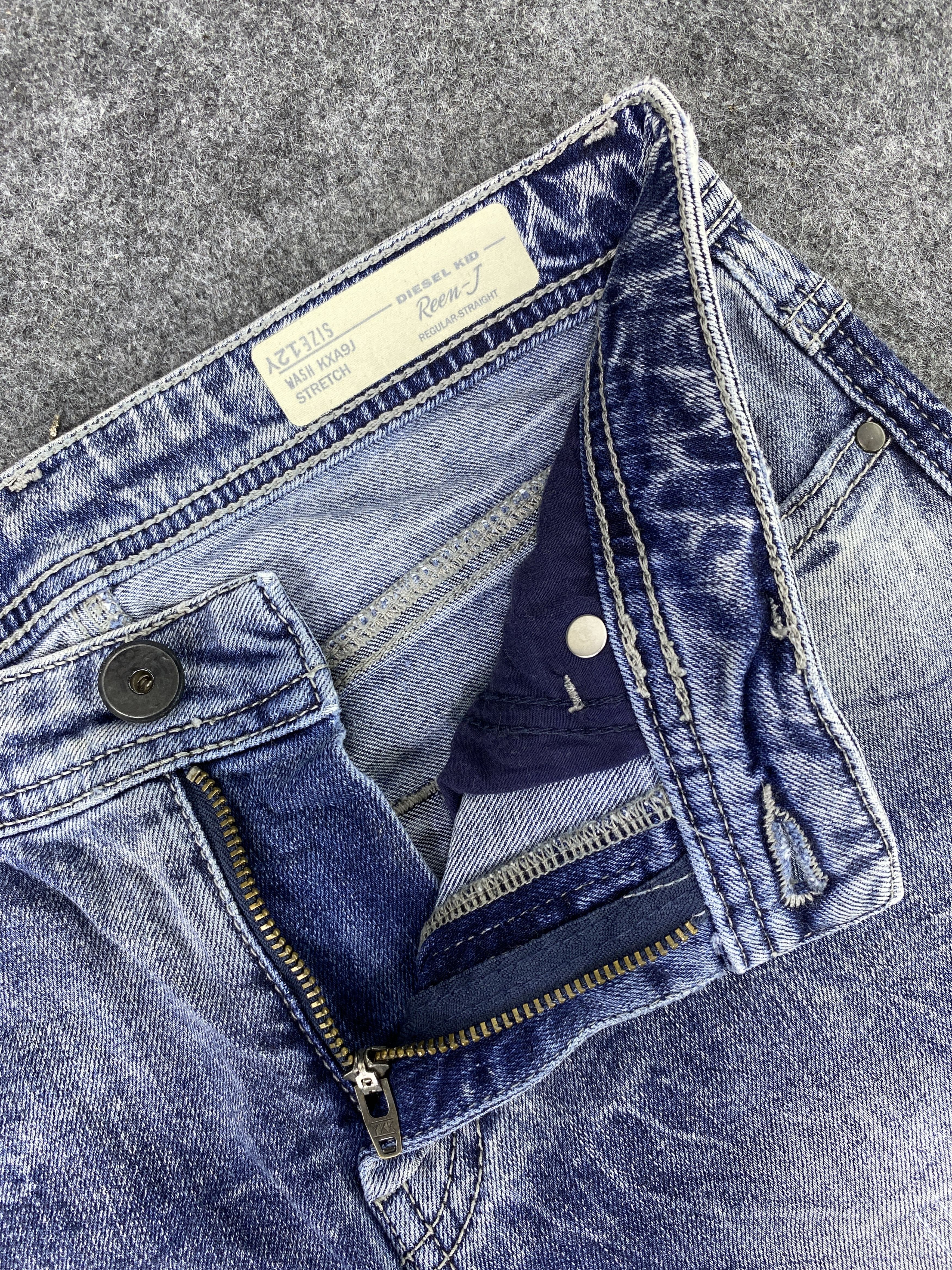 Diesel Diesel Kid Distressed Blue Wash Jeans - J1072 Size US 27 - 9 Thumbnail