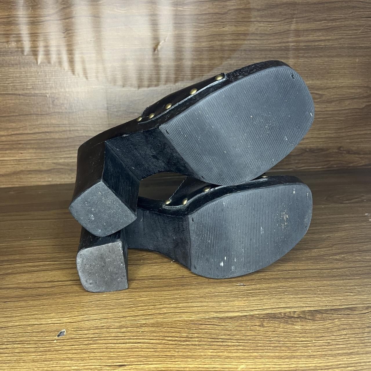 L.E.I. L.E.I. Dujour Y2k wooden black heeled platform sandal Size US 7 / IT 37 - 7 Thumbnail