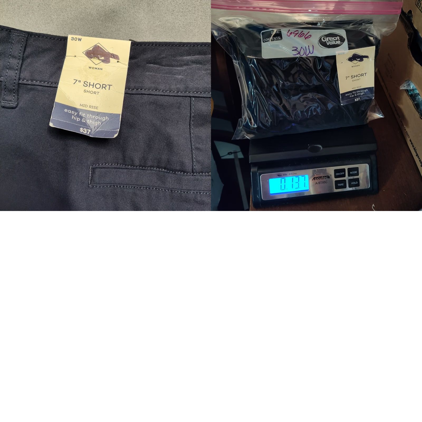 Vintage St Johns Bay Women Plus 30W Black Secretly Slender 7" Shorts NEW Size 30" / US 8 / IT 44 - 8 Thumbnail