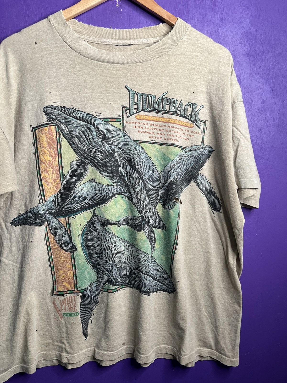 Vintage Vintage 90s humpback whales facts t-shirt Size US XL / EU 56 / 4 - 3 Thumbnail