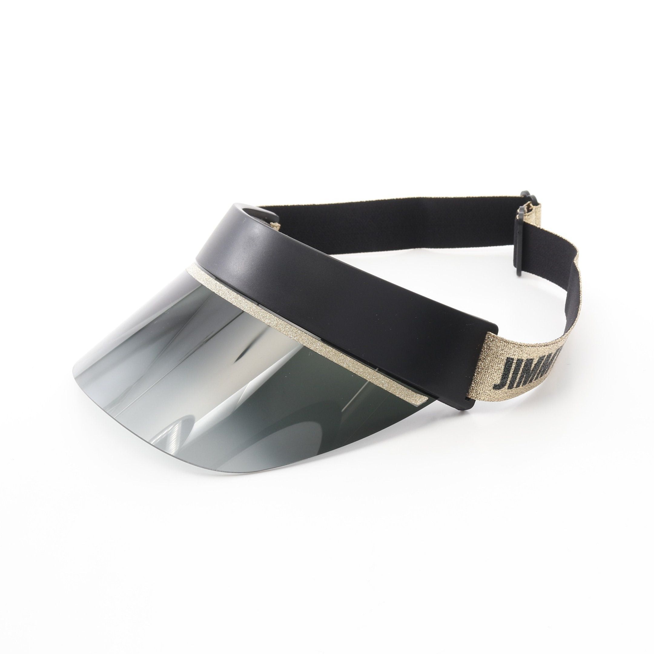 Jimmy Choo Jimmy Choo Sun Visor Glitter Rubber Black Gold Size ONE SIZE - 1 Thumbnail