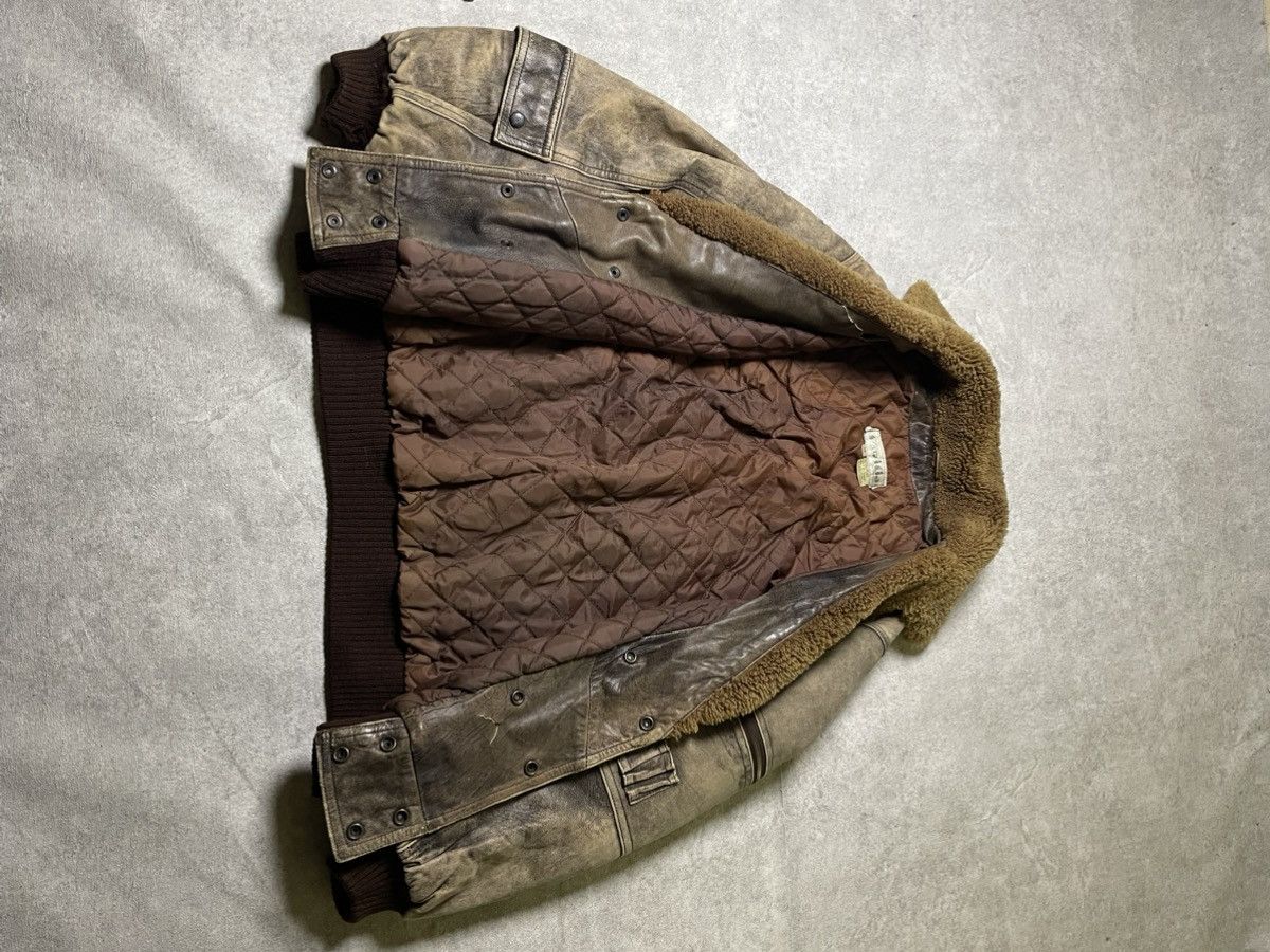 Genuine Leather 70s Multi-pocket Bomber Leather Flight Jacket Military Army Size US L / EU 52-54 / 3 - 8 Thumbnail