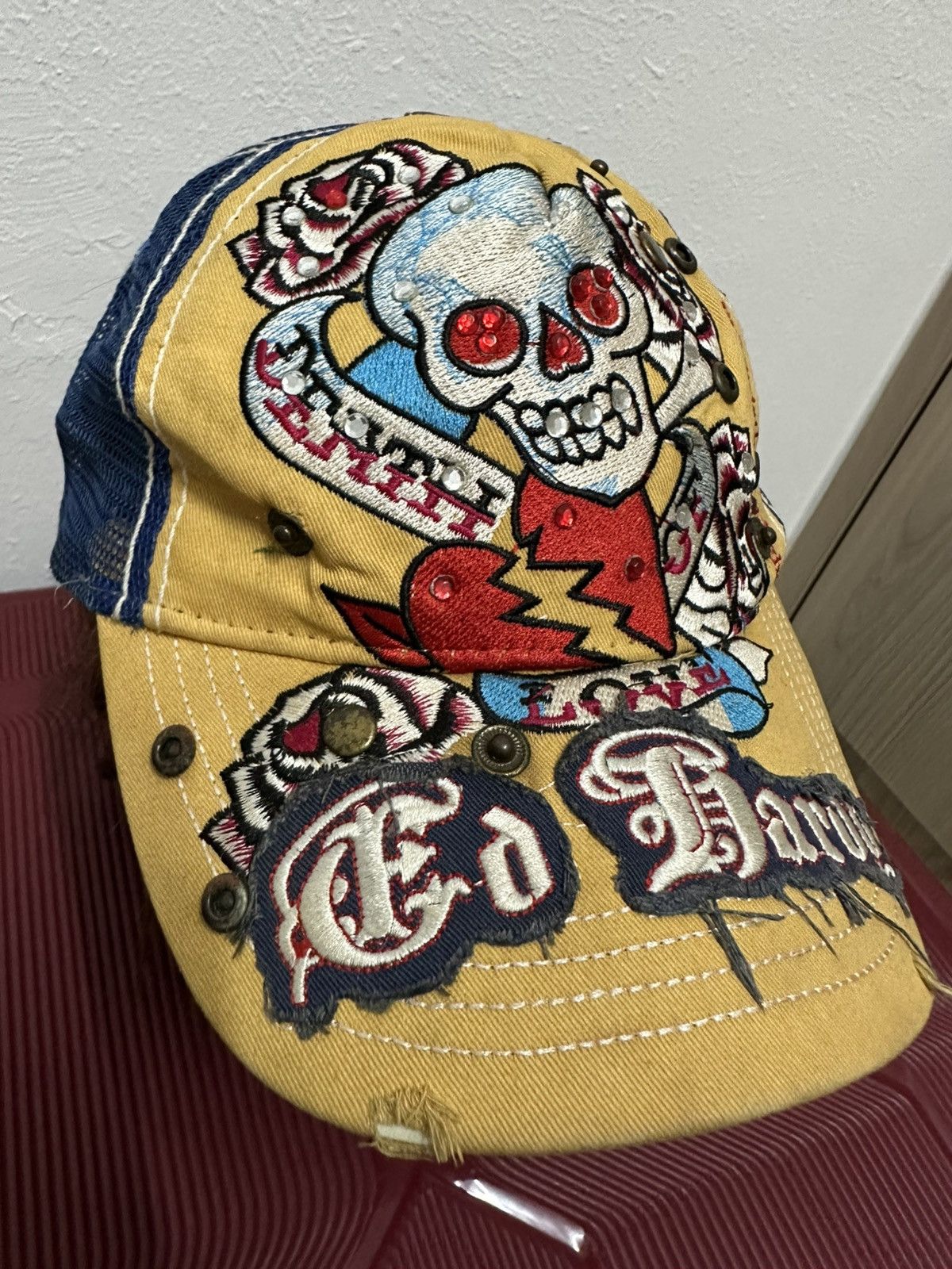 Ed Hardy Ed Hardy Cap by Christian Audigier Skull Eagle Snake Tattoo Size ONE SIZE - 6 Thumbnail