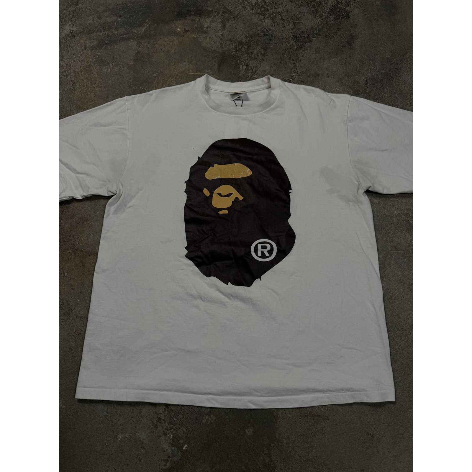 Bape Bape Tee White Brown Ape Head Used 2XL Size US XXL / EU 58 / 5 - 1 Thumbnail