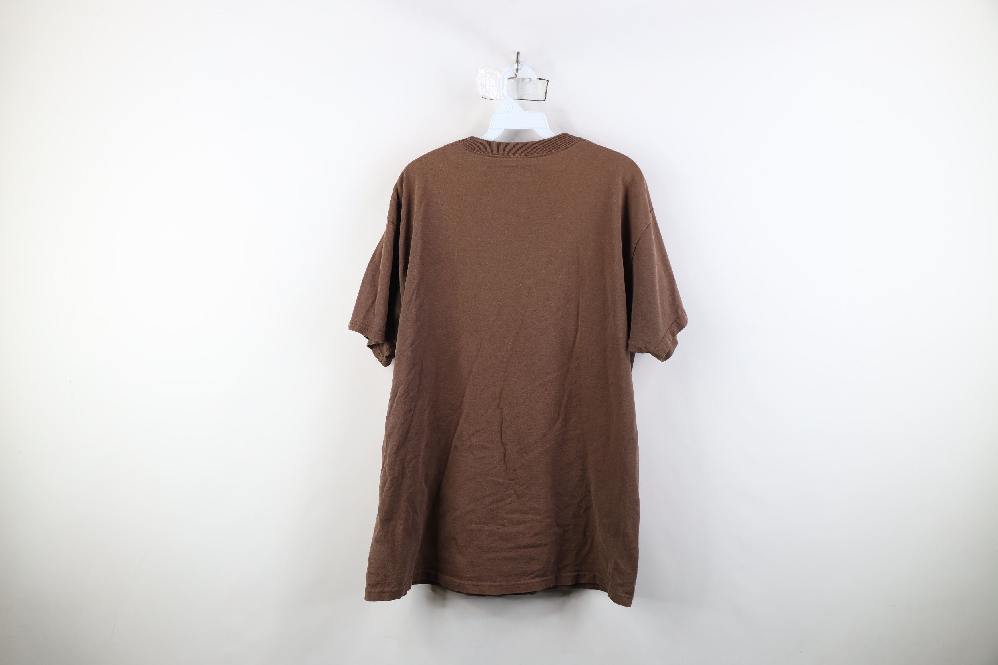 Vintage Vintage 90s Y2K Streetwear Blank Pocket T-Shirt Brown Cotton Size US L / EU 52-54 / 3 - 13 Thumbnail
