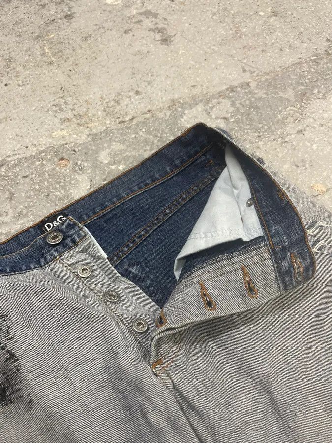 Dolce & Gabbana SS2002 Dolce & Gabbana Reversed Painted Effect Denim Jeans Size US 32 / EU 48 - 13 Thumbnail