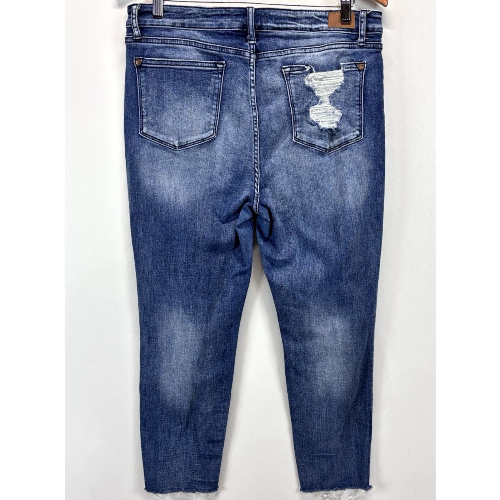 Vintage Judy Blue Relaxed Fit Womens Jeans Size 15 32 Blue Stretch Distressed Raw Hem Womens Size 24" / US 00 / IT 34 - 3 Thumbnail